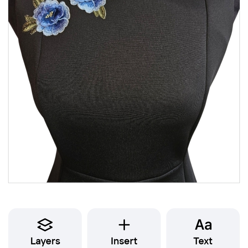 Calvin Klein Formal Evening Black Floral Embellished Dress - Size 4 - Picture 3 of 8